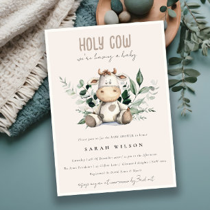 Invitation Joli Baby shower Blush Pastel Vache
