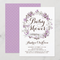 Joli Baby shower de gerbe de fleurs violettes et g