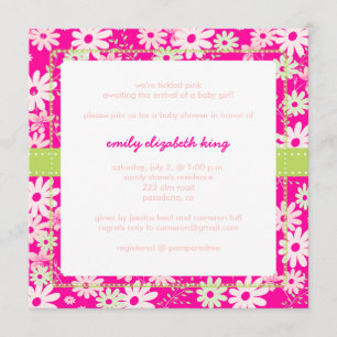 Invitation Joli baby shower de jardin rose