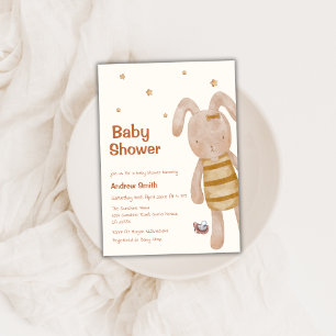Invitation Joli Baby shower de Jouet Bunny Boho