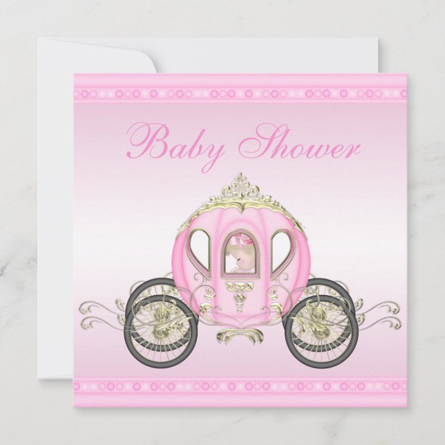 Invitation Joli baby shower de princesse Coach Pink (Devant)