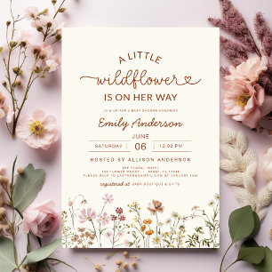 Invitation Joli Baby shower En Terracotta Un Peu Fleur sauvag