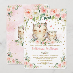 Invitation Joli Baby shower Floral Blush