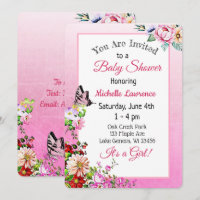 Joli Baby shower floral papillon fille
