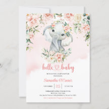 Joli bébé éléphant rousse fleurs rose or fille