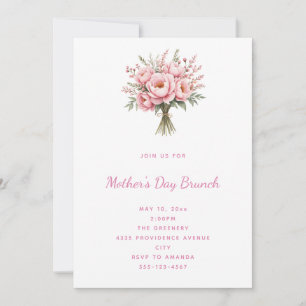 Invitation Joli bouquet de fleurs de pivoine rose pour la fêt