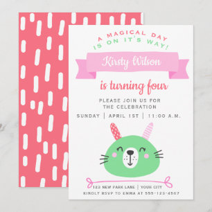 Invitation Joli Bunny Célébration Anniversaire de enfant