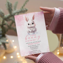 Joli Bunny rose Hiver Baby shower personnalisé