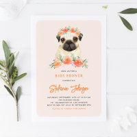 Joli Carlin Aquarelle Pêcher Baby shower Floral