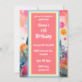 Invitation Joli Château Magique de Princesse Rose