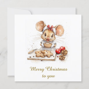 Invitation Joli Chef de Noël Souris