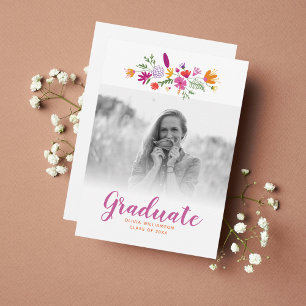Invitation Joli Chic Floral Graduate Photo Party