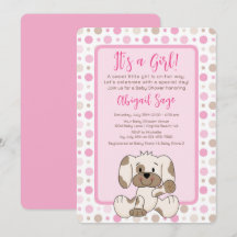 Joli Chien Chien Rose Polka Baby shower