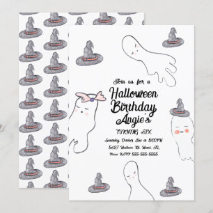 Invitation Joli chien fantôme Halloween sorcier Casquette Ann
