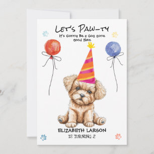 Invitation Joli chiot Pawty Enfants Chien Thème Amusant Anniv