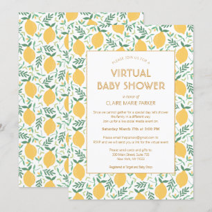 Invitation Joli Citron Citrus Foliage Baby shower virtuel