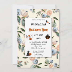 Invitation Joli citrouille Boo Halloween fête rose
