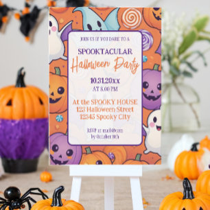 Invitation Joli citrouille Halloween Party Orange Purple