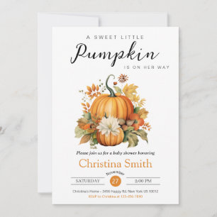 Invitation Joli Citrouille tournesol Baby shower neutre genre