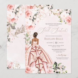 Invitation Joli dans rose Blush Rose Sweet sixteen Anniversai