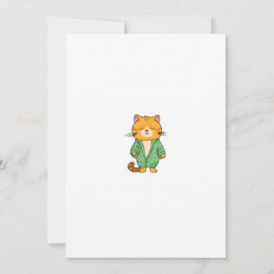 Invitation Joli design de chat, chat roux