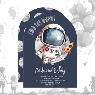 Invitation Joli Deux à la Lune 2e Anniversaire