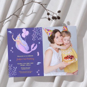Invitation Joli Drôle   Photo d'anniversaire d'enfant
