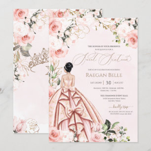 Invitation Joli en rose Blush Rose doux 16 Anniversaire