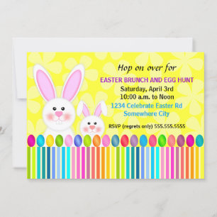 Invitation Joli et coloré lapin de Pâques