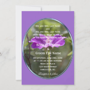 Invitation Joli et élégant mariage de fleurs de jardin pourpr
