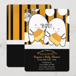Invitation Joli Fantôme Boo Garçons Jumeaux Fête Prénatale d