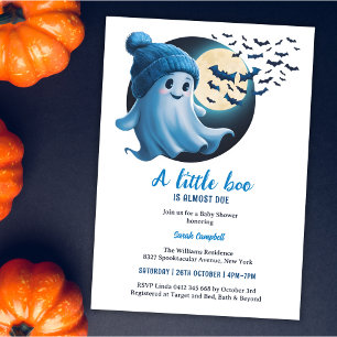 Invitation Joli Fantôme Un Petit Baby shower Boo Halloween Ga