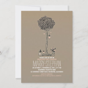 Invitation joli fiançailles rustiques pour les arbres et les