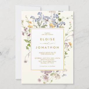 Invitation Joli Fleur sauvage de printemps Meadow Gold Chic M