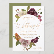 Joli floral avec Calligraphie Mariage vert