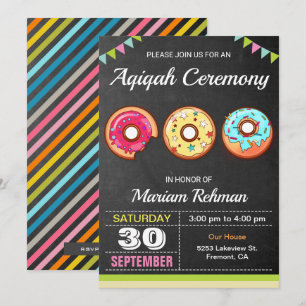 Invitation Joli gâteau Aqeeqah doux Cérémonie Aqiqah