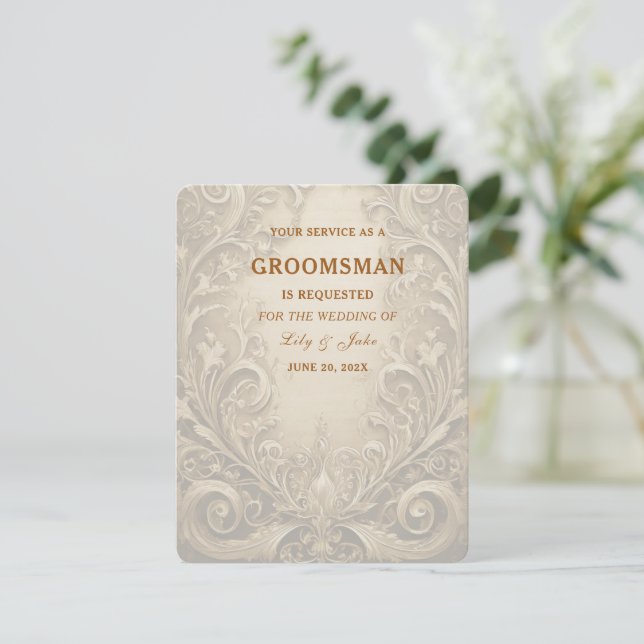 Invitation Joli Groomsman (Debout devant)
