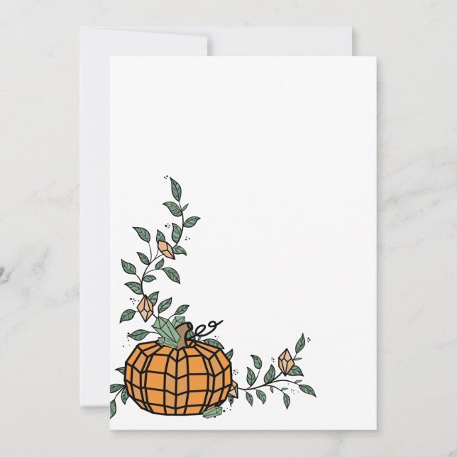Invitation Joli Halloween Géométrique Orange Citrouille (Devant)