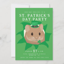Joli hamster jour de la Saint-Patrick regardant à