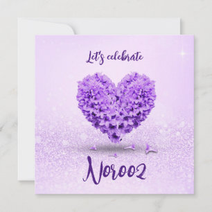 Invitation Joli Hyacinthe violet Happy Norooz Heart Bouquet