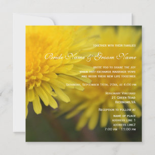 Invitation Joli jaune fleur sauvage mariage