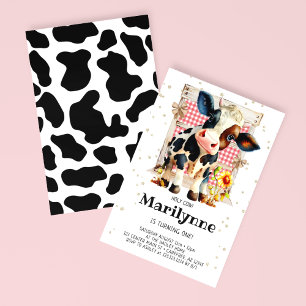 Invitation Joli Joyeux 1er Anniversaire Vache Sacrée