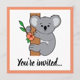 Invitation Joli Koala Joyeux Anniversaire