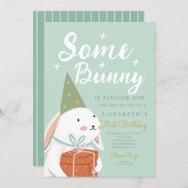 Invitation Joli lapin blanc Un lapin devient un Anniversaire