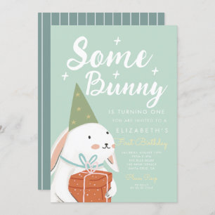 Invitation Joli lapin blanc Un lapin devient un Anniversaire