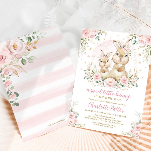 Invitation Joli lapin de verdure Pâques Bunny fête d'annivers (Créateur téléchargé)