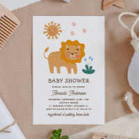 Joli lion. Funny zoo safari baby shower animal