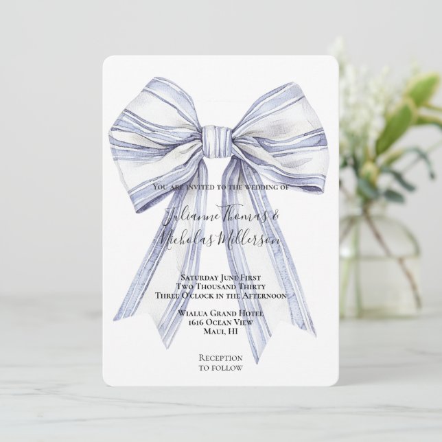 Invitation Joli Mariage blanc pourpre (Debout devant)