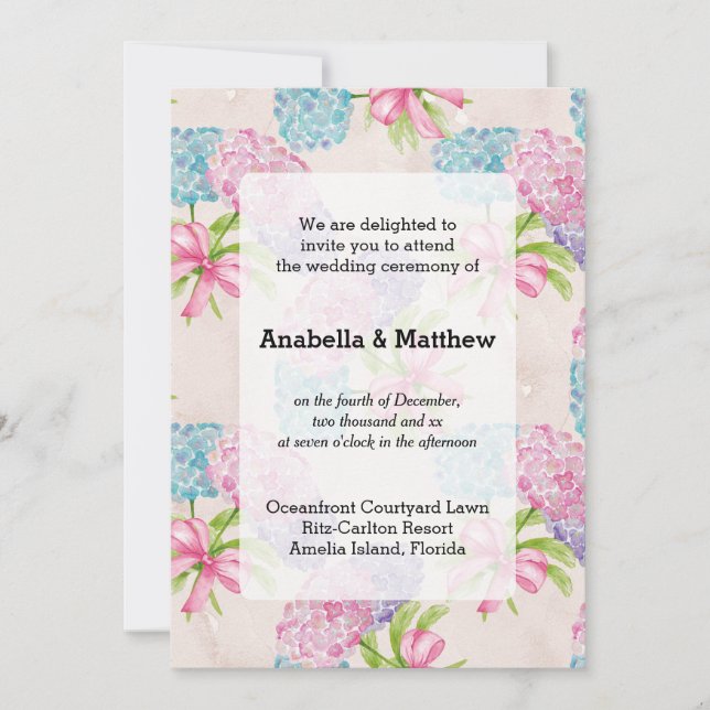 Invitation Joli Mariage Floral (Devant)