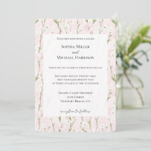 Invitation Joli Mariage floral rose